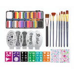 Velká sada trojitých barev na obličej s nálepkami a doplňky 35ks