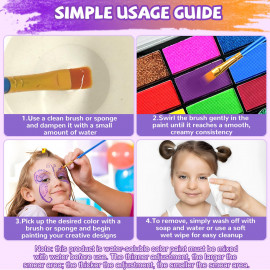 Velká sada trojitých barev na obličej s nálepkami a doplňky 35ks