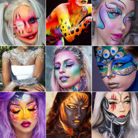 Dětská sada trojitých barev na obličej se štětcem 12ks Dětská sada trojitých barev na obličej se štětcem 12ks