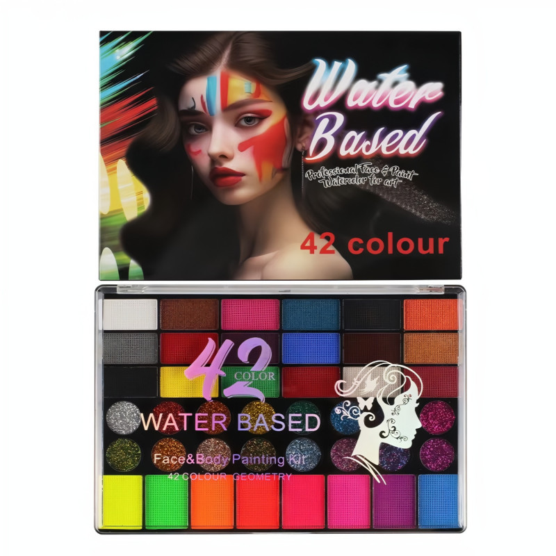 Velká dětská karnevalová sada barev na obličej a tělo 42ks