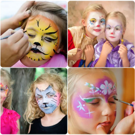 Velká dětská karnevalová sada barev na obličej a tělo 42ks