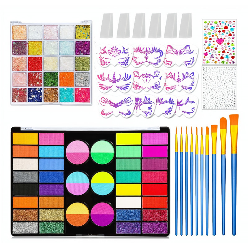 Maxi sada barev na tělo a obličej s doplňky Glamour 98ks