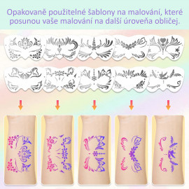 Maxi sada barev na tělo a obličej s doplňky Glamour 98ks