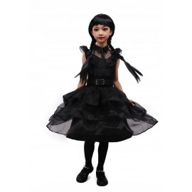 Dětský kostým Wednesday s parukou 110-122 M Dětský kostým Wednesday s parukou 110-122 M