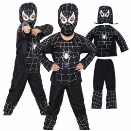 Dětský kostým Spiderman černý 122-134 L