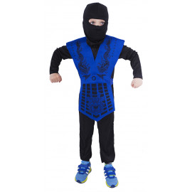 Dětský kostým Ninja modrý s katanou 116-128 M