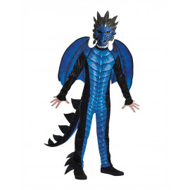 Dětský kostým Modrý drak s maskou 134-146 XL