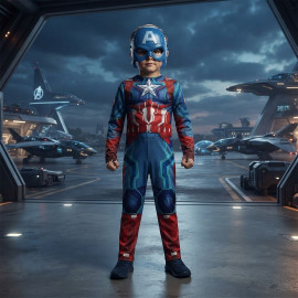 Dětský kostým Superhrdina Kapitán Amerika s maskou 110-122 M