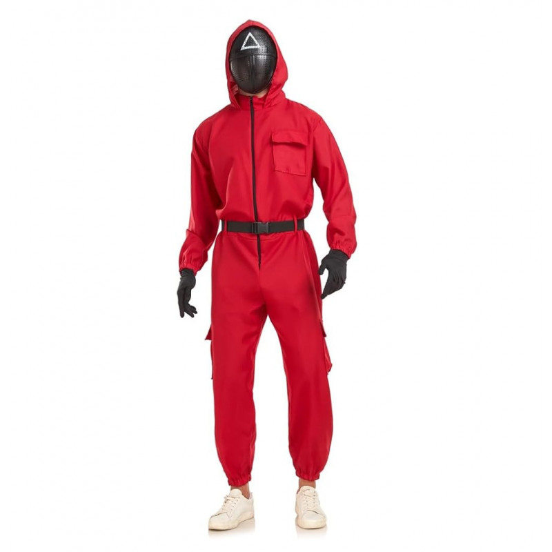 Kostým Squid game - Hra na oliheň Strážce s maskou a rukavicemi XL Kostým Squid game - Hra na oliheň Strážce s maskou a rukavicemi XL
