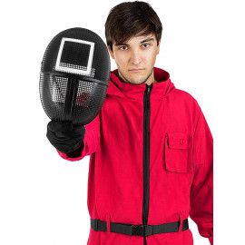 Kostým Squid game - Hra na oliheň Dozorce s maskou a rukavicemi L Kostým Squid game - Hra na oliheň Dozorce s maskou a rukavicemi L