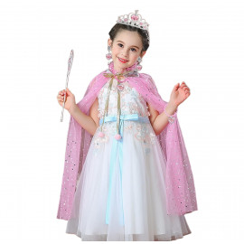 Souprava Růžová pelerína se šperky a rukavicemi 8ks