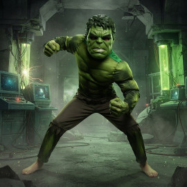 Dětský kostým Svalnatý Hulk s maskou 110-122 M