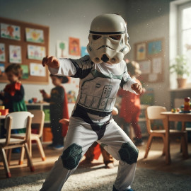 Dětský kostým Star wars Stormtrooper se svaly a maskou 116-122 M