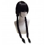 Wednesday černá paruka s copánky 65cm Wednesday černá paruka s copánky 65cm