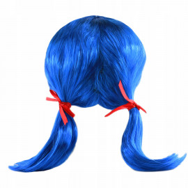 Beruška modrá paruka s copánky 40cm
