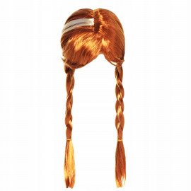 Anna Frozen zlatohnědá paruka s copánky 60cm