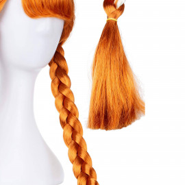 Anna Frozen zlatohnědá paruka s copánky 60cm