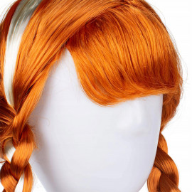 Anna Frozen zlatohnědá paruka s copánky 60cm