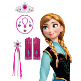Anna Frozen Velká sada doplňků s copánkem a šperky 9v1