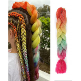 Pletený copánek Jumbo Rainbow 60cm