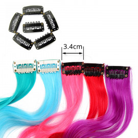 Vlnitý příčesek fialový se sponkou 35cm Purple curly extension 3ks