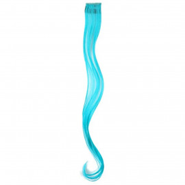 Vlnitý příčesek modrý se sponkou 35cm Blue curly extension 3ks