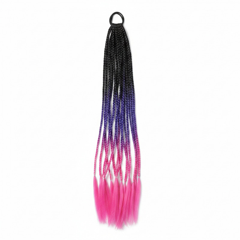 Copánky s gumičkou Crazy braids Pink 60cm