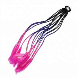 Copánky s gumičkou Crazy braids Pink 60cm