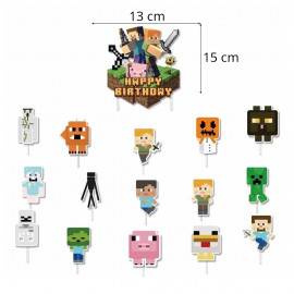 Velká narozeninová sada Minecraft 72ks
