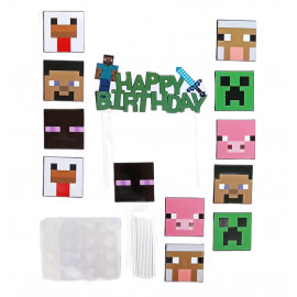 Velká narozeninová sada Minecraft Pixel 49ks