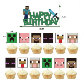Velká narozeninová sada Minecraft Pixel 49ks