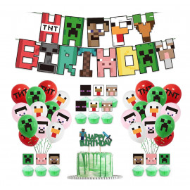 Velká narozeninová sada Minecraft Pixel 49ks
