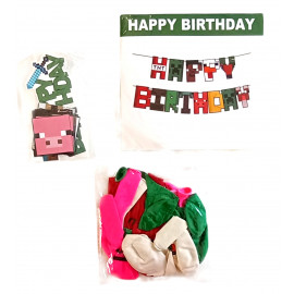 Velká narozeninová sada Minecraft Pixel 49ks