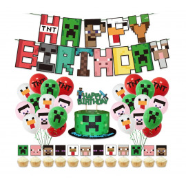 Velká narozeninová sada Minecraft Pixel 49ks