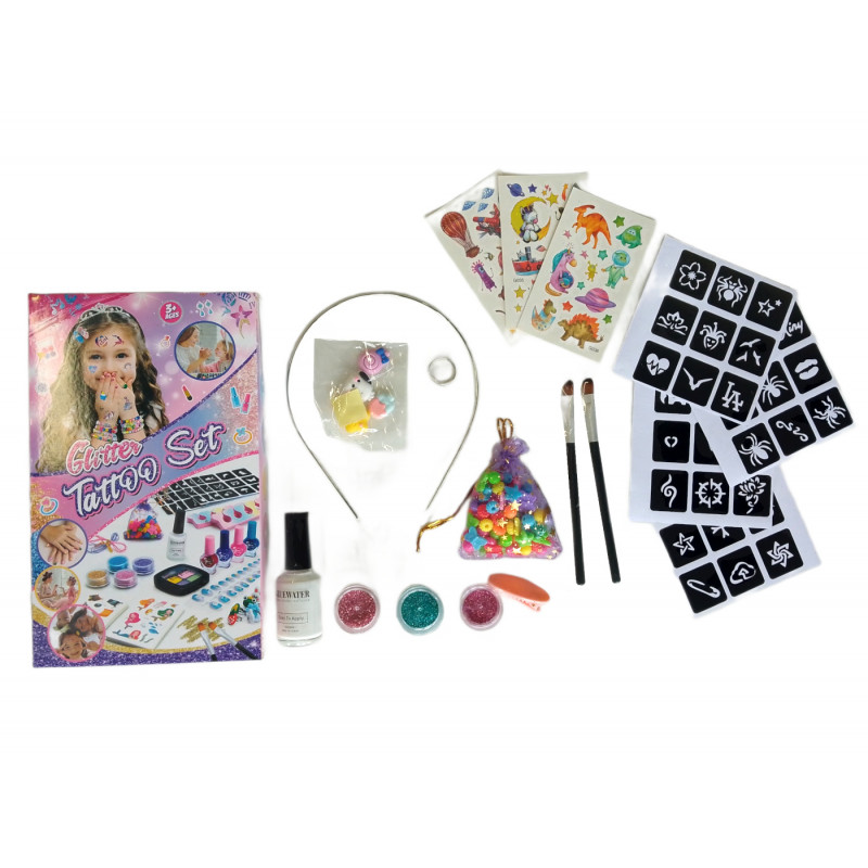 Sada tetování Glitter se šperky a nálepkami 18ks
