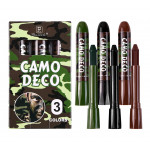 Sada maskovacích barev na obličej a tělo Camouflage 3ks