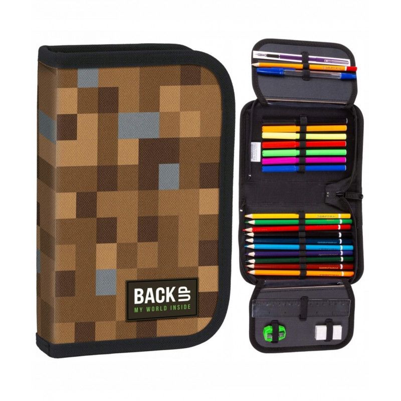 Školní rozkládací penál Minecraft kostky s náplní