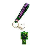 Dětská klíčenka Minecraft Creeper s poutkem a karabinou