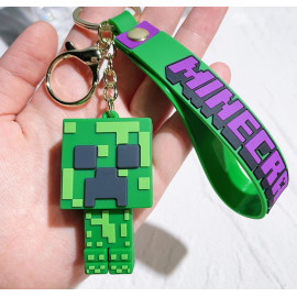 Dětská klíčenka Minecraft Creeper s poutkem a karabinou