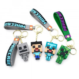 Dětská klíčenka Minecraft Skeleton s poutkem a karabinou