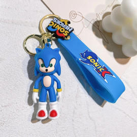 Dětská klíčenka Ježek Sonic modrý s poutkem a karabinou