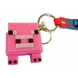 Dětská klíčenka Minecraft Prase s poutkem a karabinou