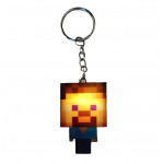 Dětská svítící klíčenka Minecraft Steve s kroužkem