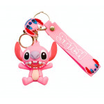 Dětská klíčenka Lilo a Stitch Angel růžová s poutkem a karabinou