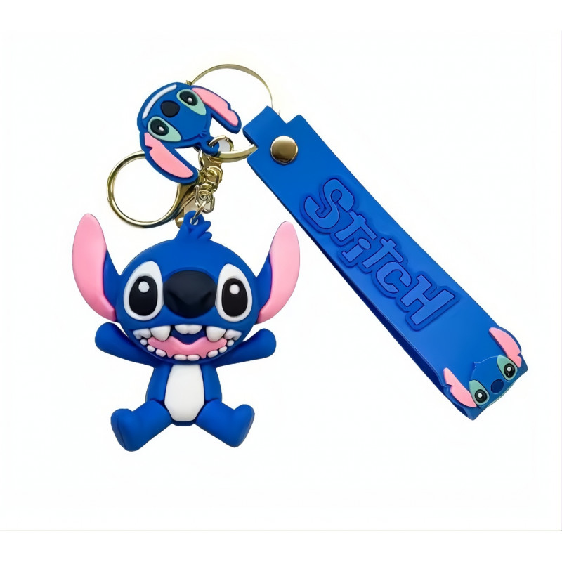 Dětská klíčenka Lilo a Stitch modrý s poutkem a karabinou