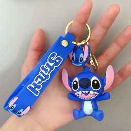 Dětská klíčenka Lilo a Stitch modrý s poutkem a karabinou
