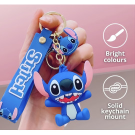 Dětská klíčenka Lilo a Stitch modrý s poutkem a karabinou