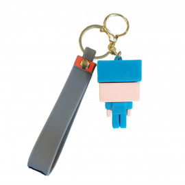 Dětská klíčenka Minecraft Diamantový Steve s poutkem a karabinou