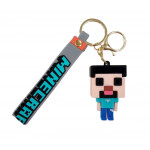 Dětská klíčenka Minecraft Steve s poutkem a karabinou