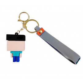 Dětská klíčenka Minecraft Steve s poutkem a karabinou